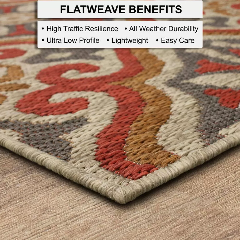 Sorrento Rust 10 Ft. X 13 Ft. Geometric Indoor/Outdoor Area Rug By Mohawk Home | * Outlet