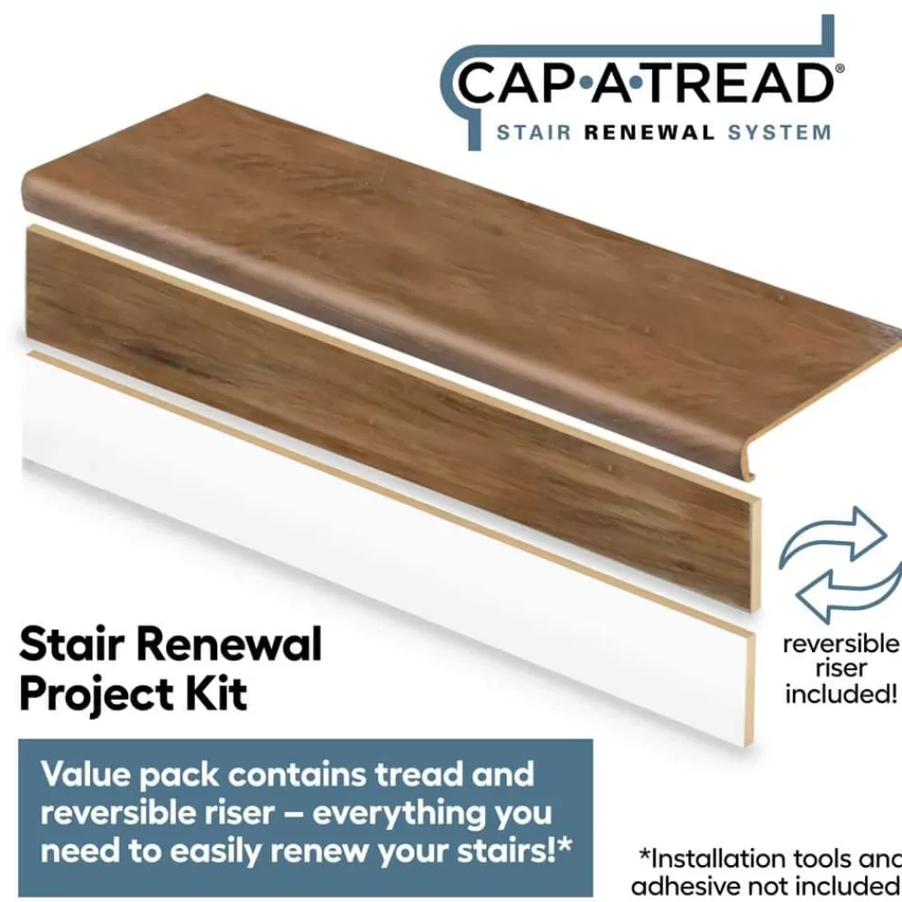 Sundance Canyon Hickory Stair Tread And Reversible Riser Kit 47 In. L X 12-1/8 In. W X 2-3/16 In. T By Cap A Tread | * Outlet