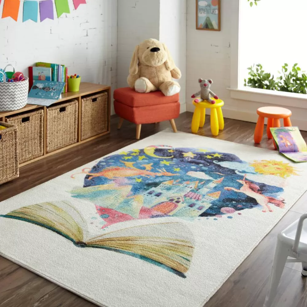 Tell Me A Story Multi 5 Ft. X 8 Ft. Contemporary Area Rug By Mohawk Home | * Discount