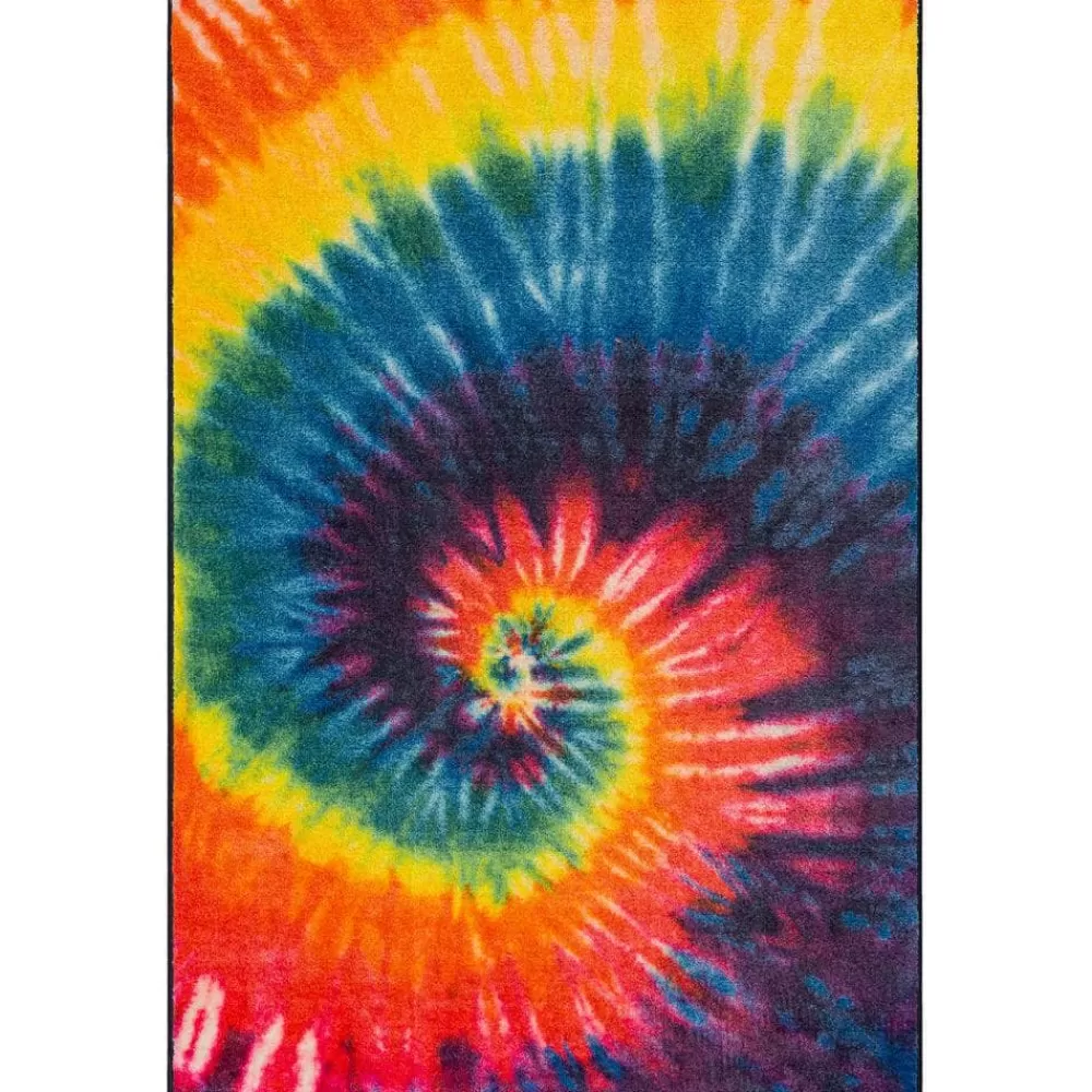 Tie Dye Swirl Rainbow 8 Ft. X 10 Ft. Contemporary Area Rug By Mohawk Home | * Flash Sale