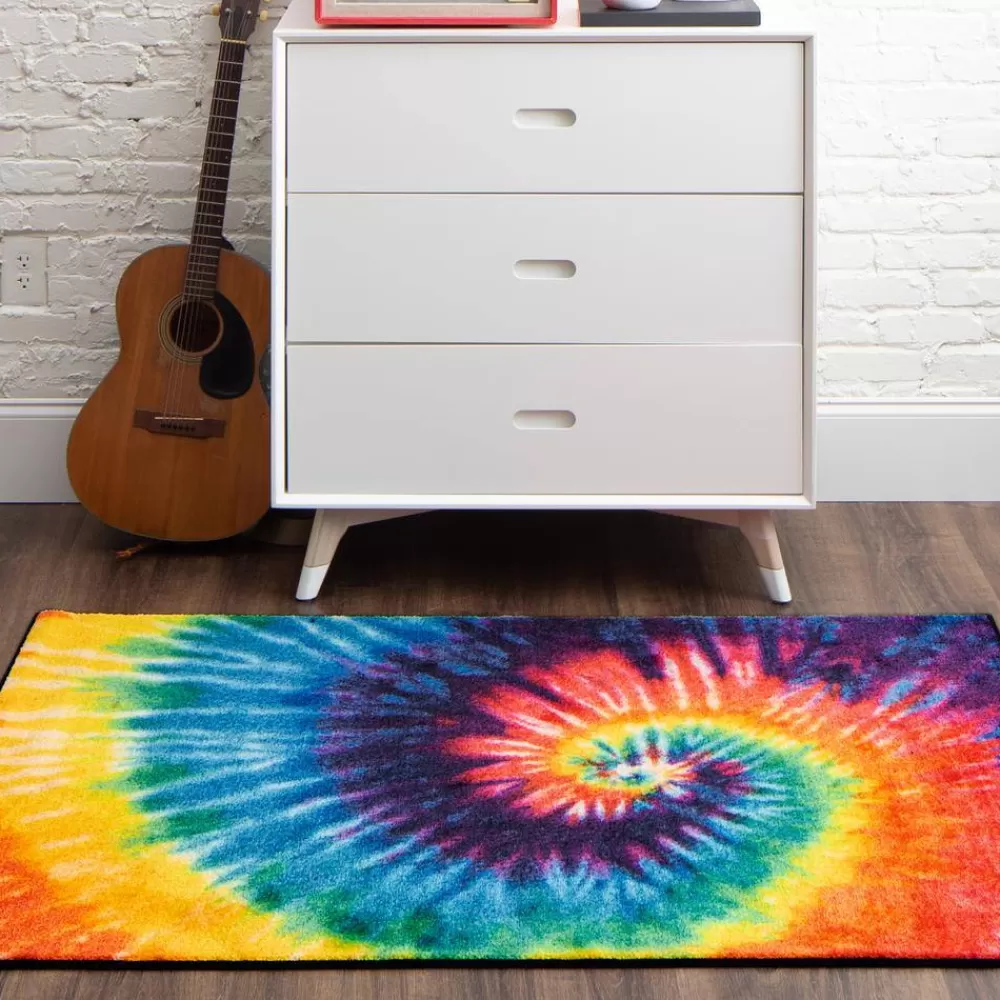 Tie Dye Swirl Rainbow 8 Ft. X 10 Ft. Contemporary Area Rug By Mohawk Home | * Flash Sale