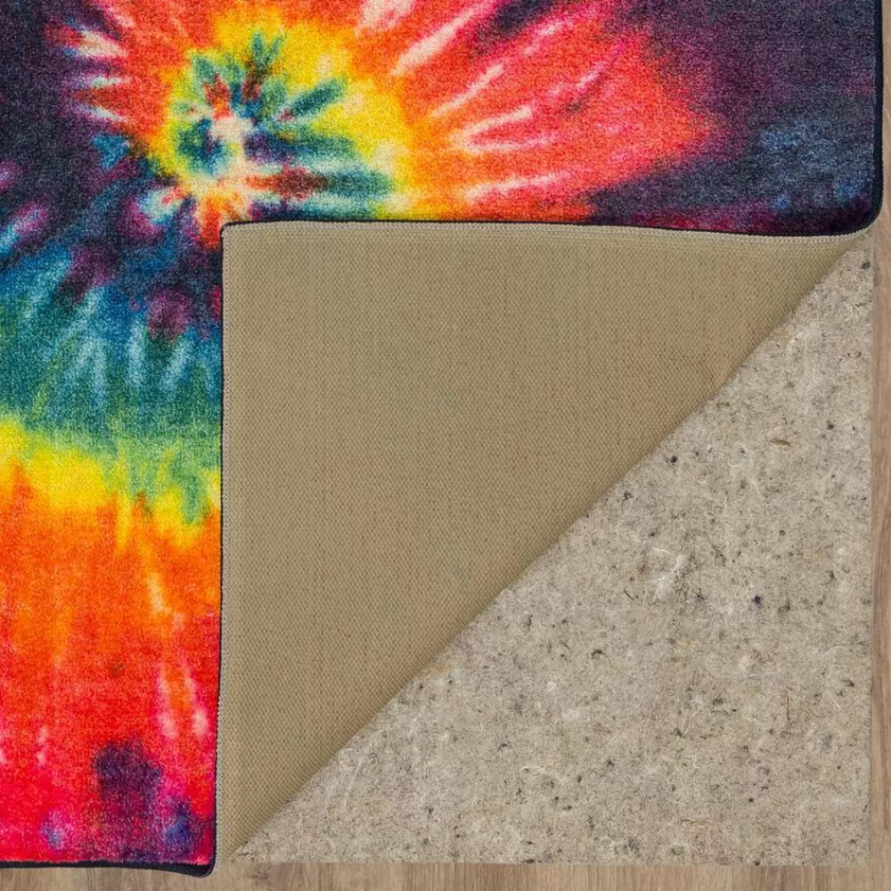 Tie Dye Swirl Rainbow 8 Ft. X 10 Ft. Contemporary Area Rug By Mohawk Home | * Flash Sale