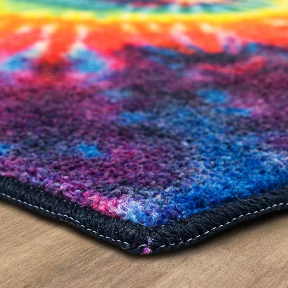 Tie Dye Swirl Rainbow 8 Ft. X 10 Ft. Contemporary Area Rug By Mohawk Home | * Flash Sale