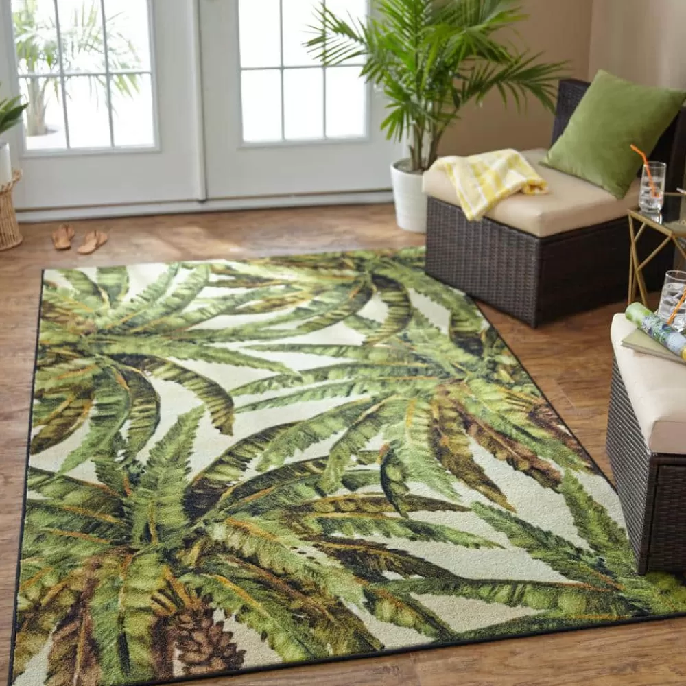 Verde Palm Green 8 Ft. X 10 Ft. Tropical Area Rug By Mohawk Home | * New