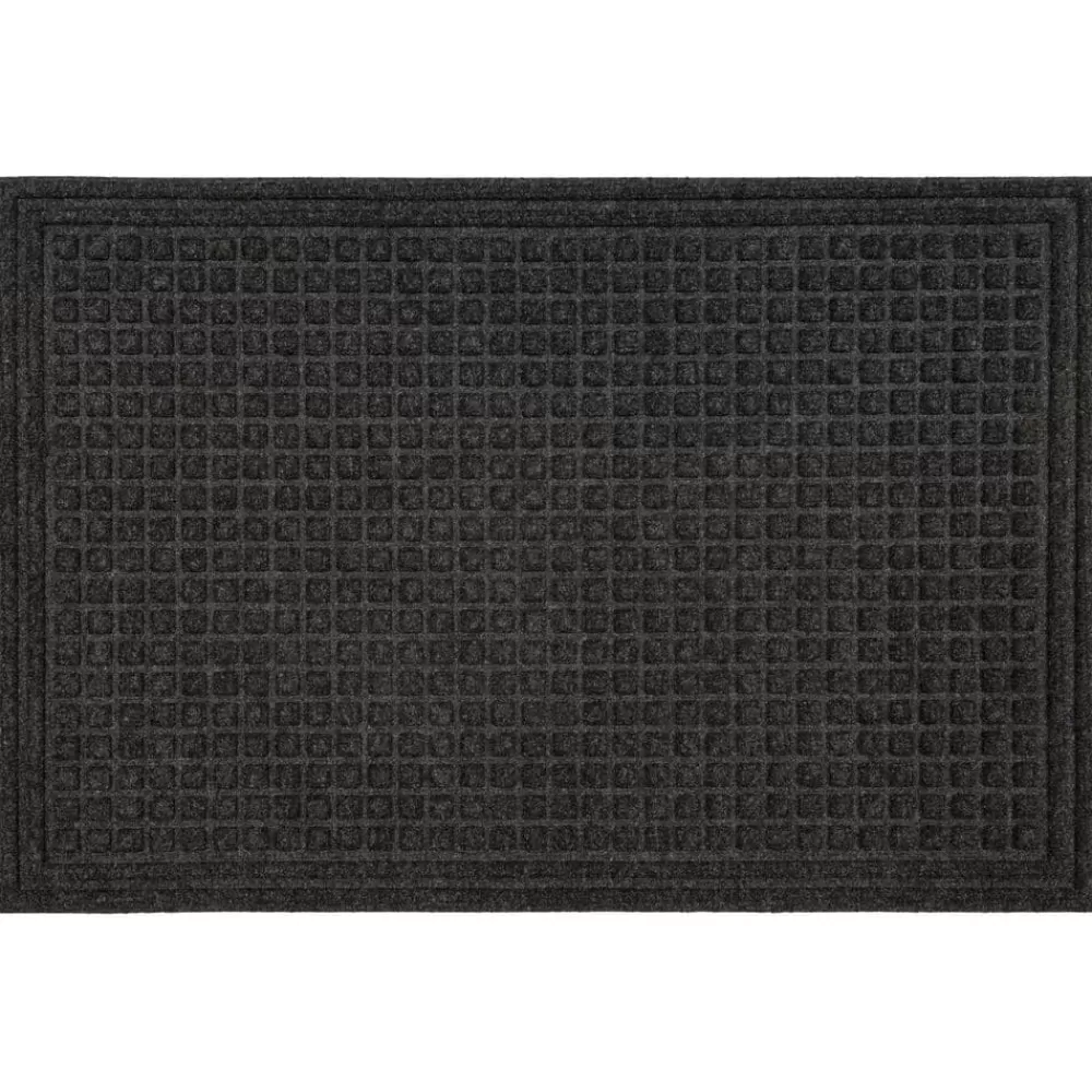 Waffle Grid Impression Onyx 24 In. X 36 In. Recycled Rubber Indoor/Outdoor Door Mat By Mohawk Home | * Flash Sale