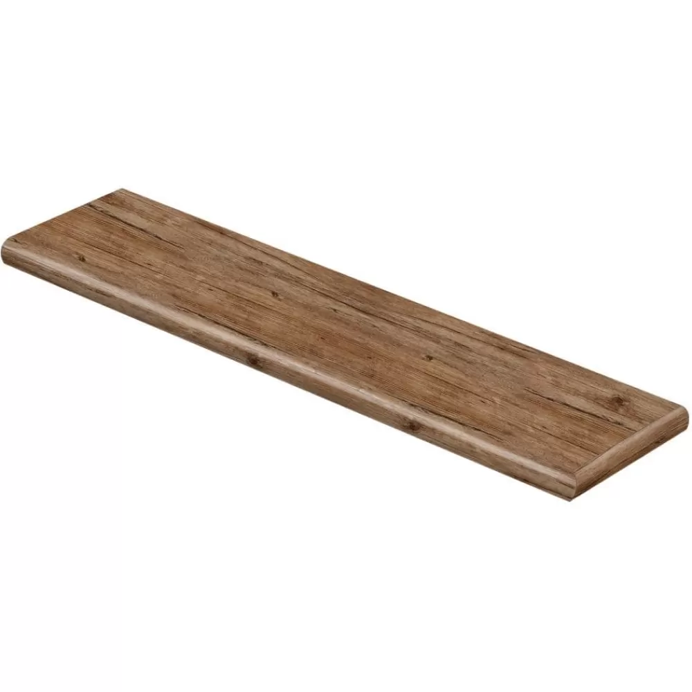 Walton Oak 47 In. L X 12-1/8 In. D X 1-11/16 In. H Vinyl Overlay Right Return To Cover Stairs 1 In. T By Cap A Tread | * New