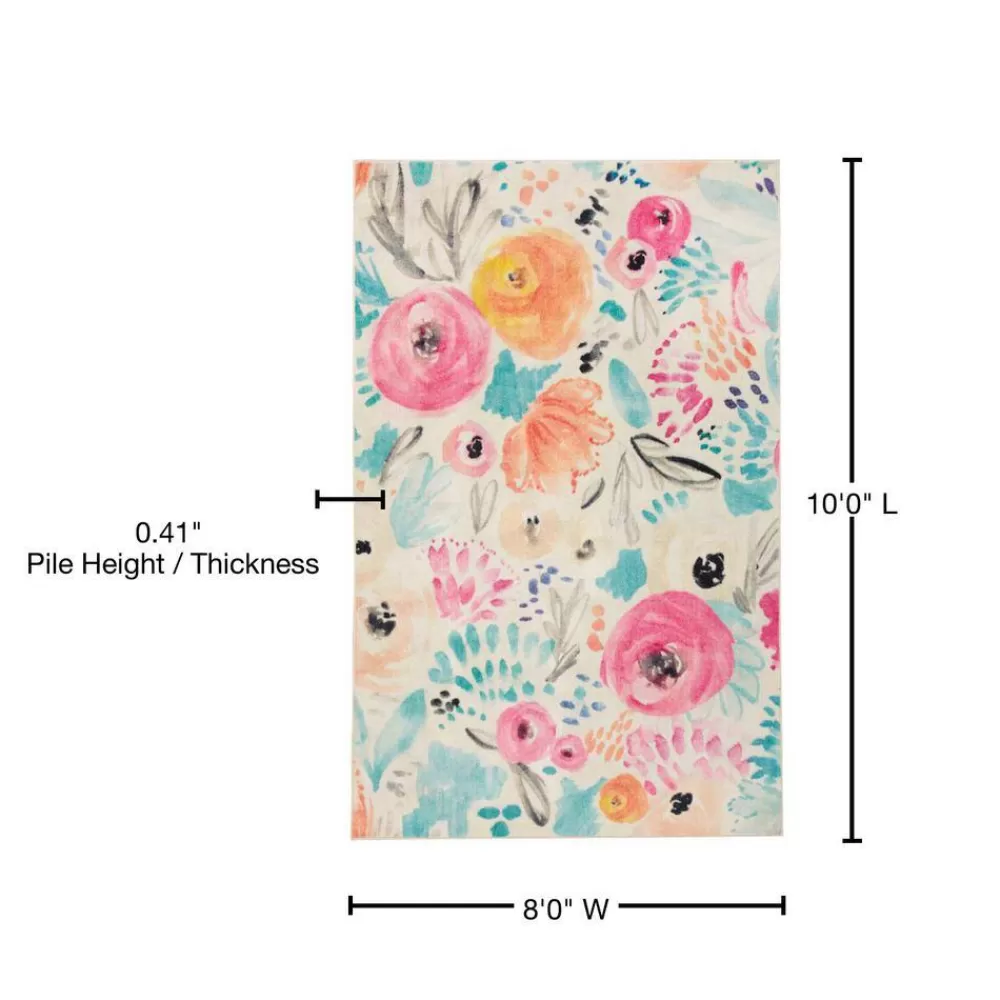 Watercolor Floral Multi 8 Ft. X 10 Ft. Floral Area Rug By Mohawk Home | * Best
