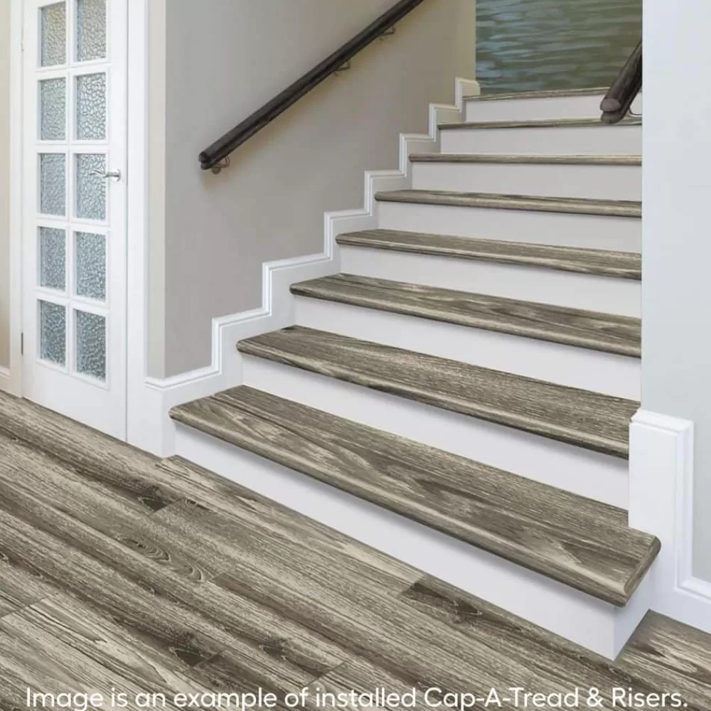 Waveford Gray Oak Stair Tread & Reversible Riser Kit 47 In. L X 12-1/8 In. W X 1-11/16 In. T To Cover Stairs 1 In. By Cap A Tread | * Best Sale