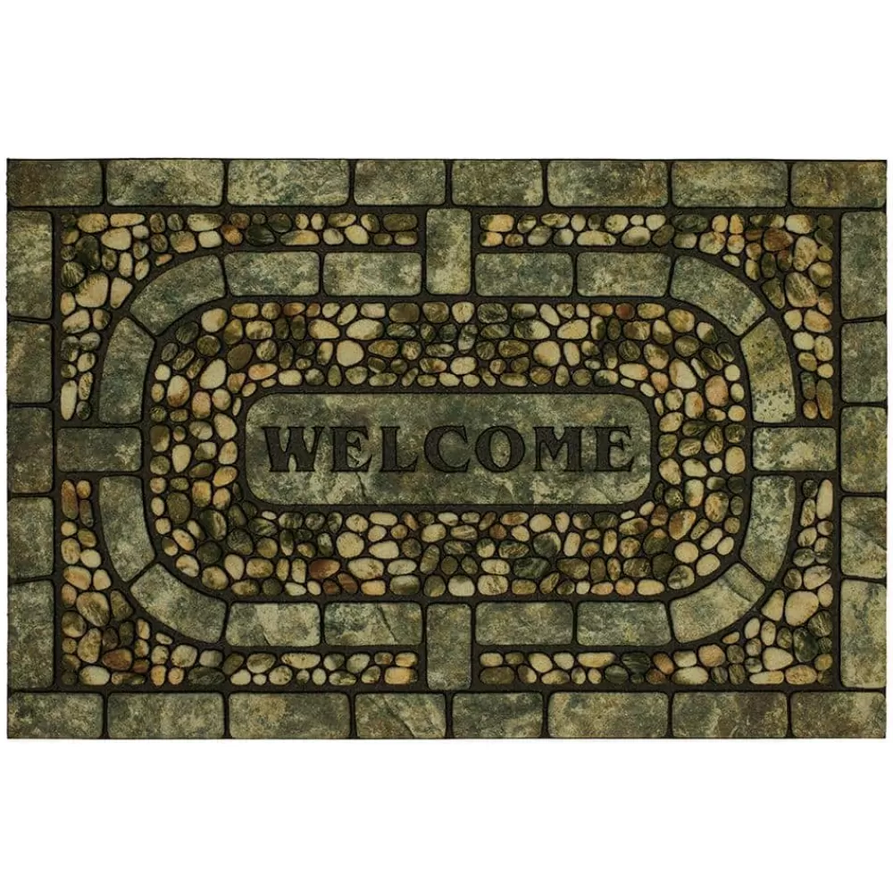 Welcome Garden Pebbles Gray 23 In. X 35 In. Doorscapes Estate Mat By Mohawk Home | * Discount