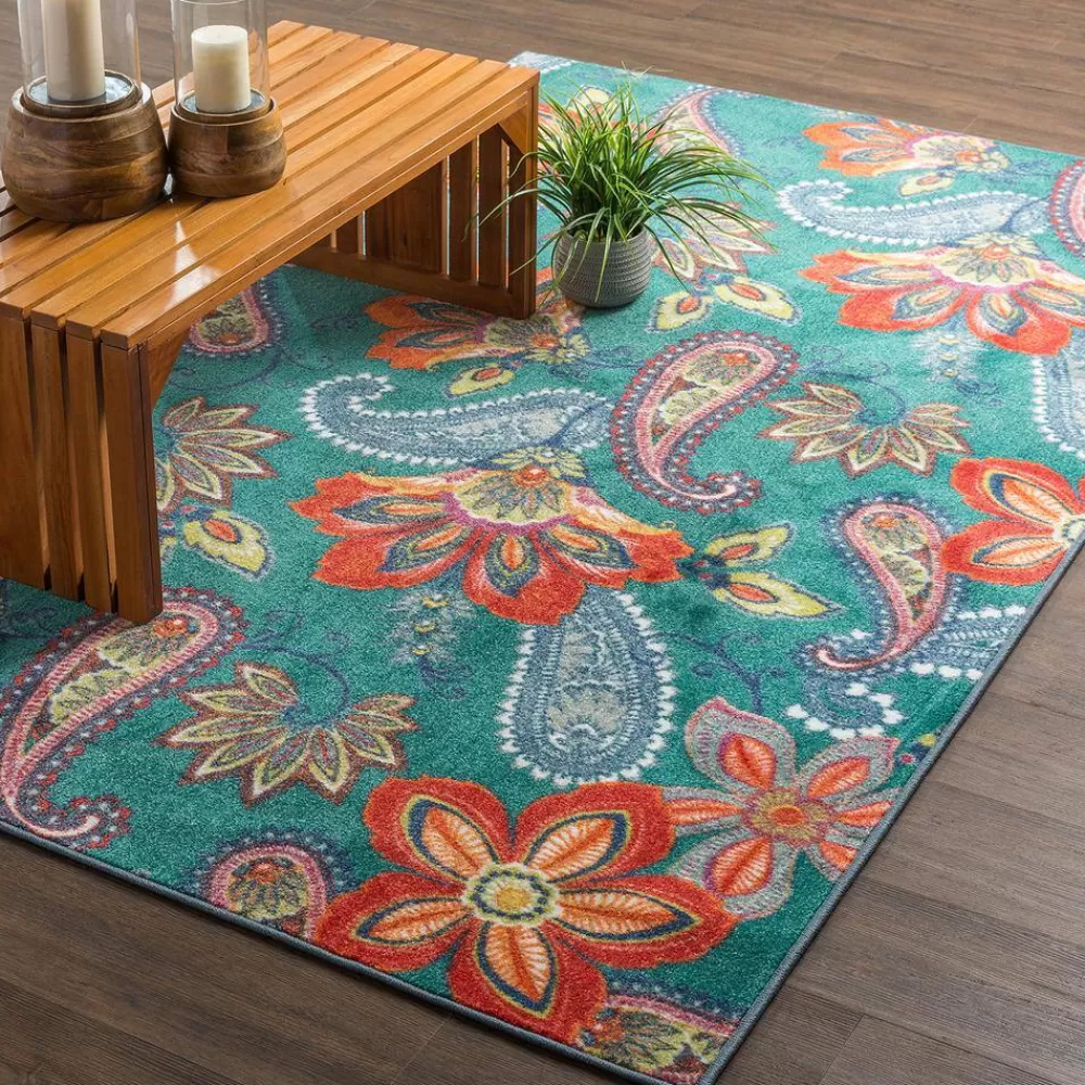Whinston Teal 6 Ft. X 9 Ft. Paisley Area Rug By Mohawk Home | * Shop