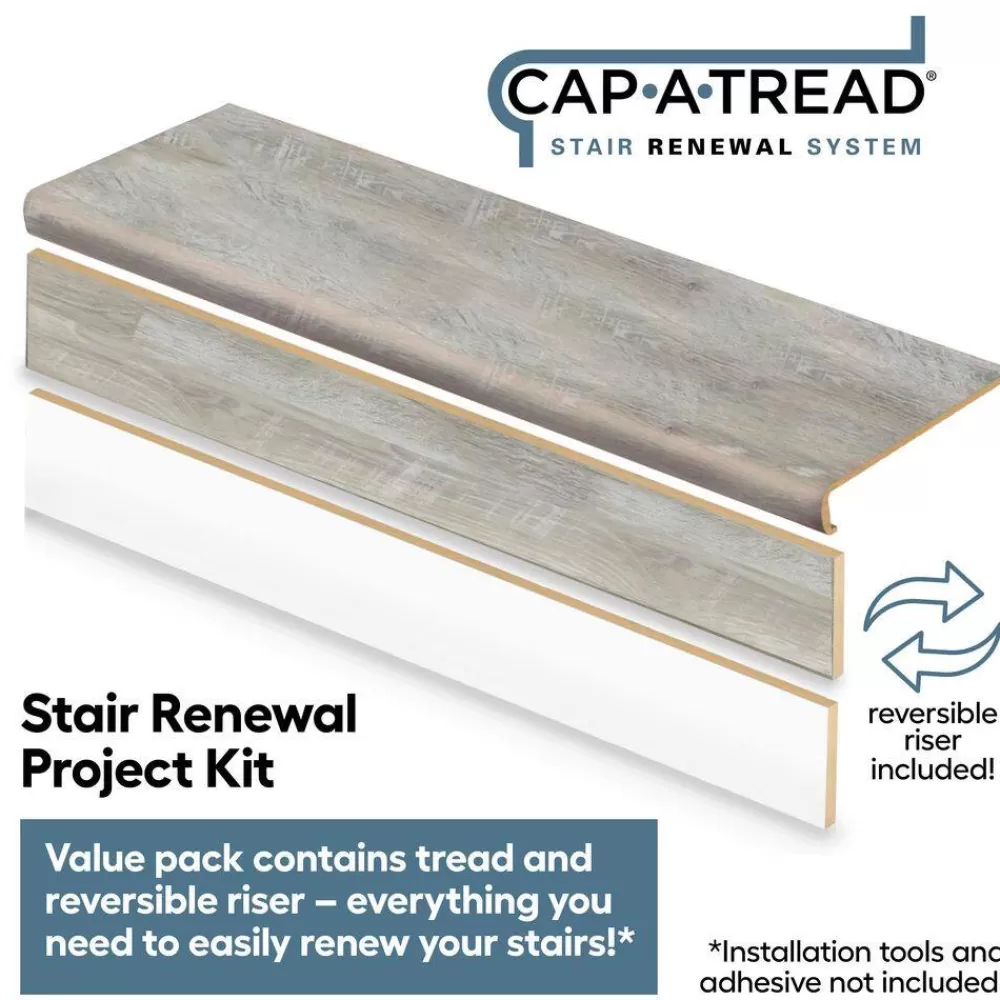 Winding Brook Stair Tread And Reversible Riser Kit 47 In. L X 12-1/8 In. W X 2-3/16 In. T By Cap A Tread | * New